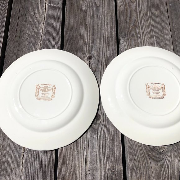 2 Alfred Meakin Staffordshire England Fair Winds 10" Dinner Plates Ship England - Picture 2 of 10